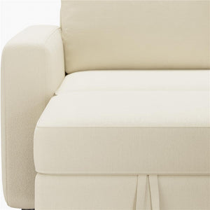 L-Shaped Sectional Sleeper Sofa with Pull-Out Bed, Chaise Storage & USB Charging