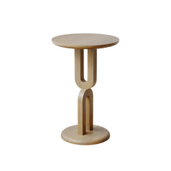 Solid Wood End Table with U-Shaped Base