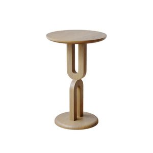 Solid Wood End Table with U-Shaped Base