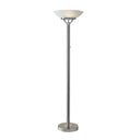Industrial Floor Lamp – Brushed Steel & Fabric Shade