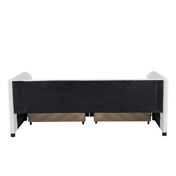 Twin Size Velvet Daybed with 2 Drawers