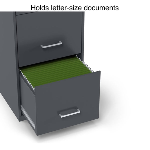 3-Drawer Vertical File Cabinet with Lock – Letter Size, Metal