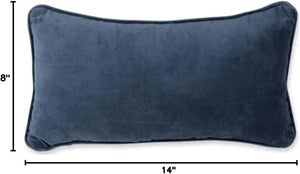 Needlepoint Decorative Throw Pillow – Blue, 8" x 14"