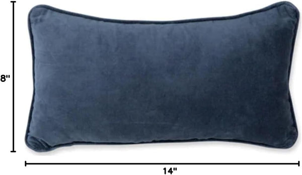 Needlepoint Decorative Throw Pillow – Blue, 8" x 14"