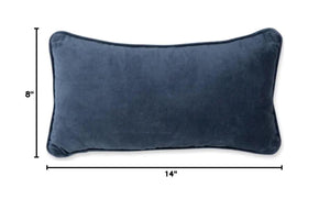 Needlepoint Decorative Throw Pillow – Blue, 8" x 14"