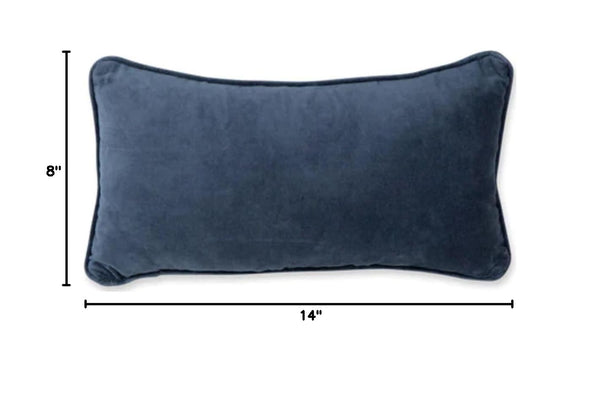 Needlepoint Decorative Throw Pillow – Blue, 8" x 14"