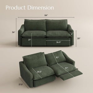 Power Reclining Loveseat – Velvet Modular Sofa with USB Ports