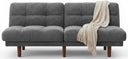 Convertible Futon Sofa Bed with Adjustable Backrest – Grey Corduroy