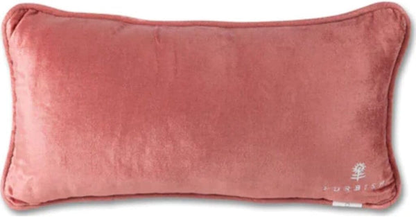 Coral Needlepoint Throw Pillow – Wool Embroidered Accent Pillow 8" x 14"