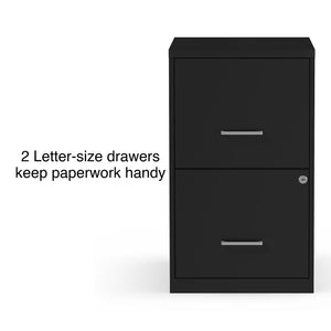 2-Drawer Vertical File Cabinet Letter Size Lockable Black