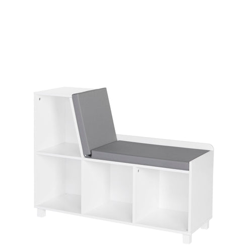 Kids Storage Bench with Cushioned Seat and Cubby Organizer