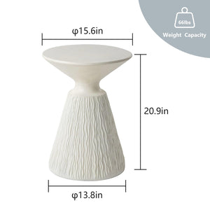 Mushroom Side Table Outdoor MgO Accent Table Round Patio End Table