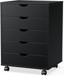 5 Drawer Chest with Wheels – Wood Storage Cabinet