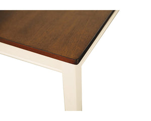 Rectangular Dining Bench – White & Brown