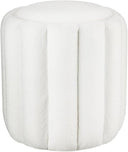 Fuzzy Sherpa Ottoman Pouf with Wooden Frame | Square & Round Styles