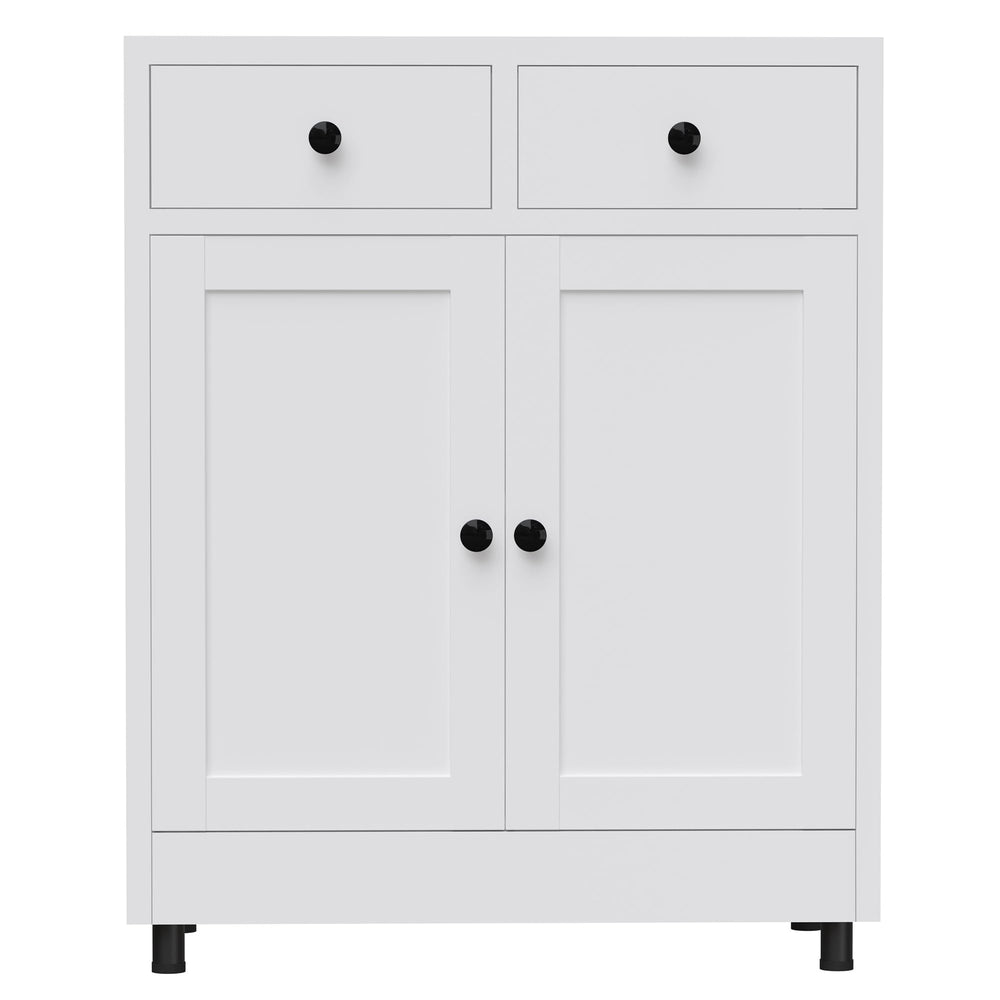 Metal Storage Cabinet with 2 Drawers & Adjustable Shelf