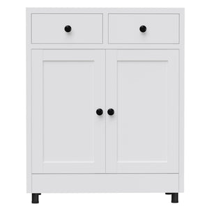 Metal Storage Cabinet with 2 Drawers & Adjustable Shelf