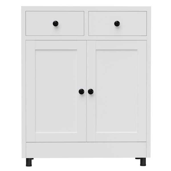 Metal Storage Cabinet with 2 Drawers & Adjustable Shelf