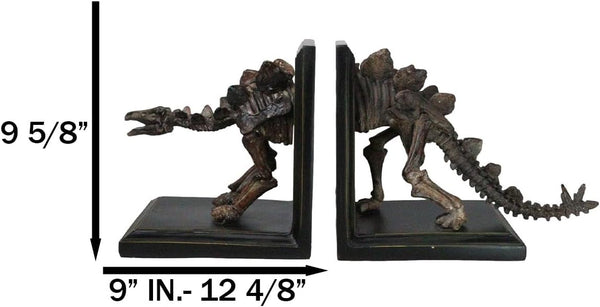 Stegosaurus Dinosaur Fossil Skeleton Bookends Set