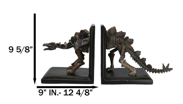 Stegosaurus Dinosaur Fossil Skeleton Bookends Set
