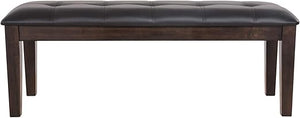 Tufted Faux Leather Upholstered Dining Bench