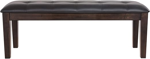 Tufted Faux Leather Upholstered Dining Bench