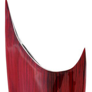 Red Glazed Aluminum Pointed Vase — 8"L x 3"W x 18"H
