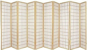 10-Panel Shoji Room Divider – Black