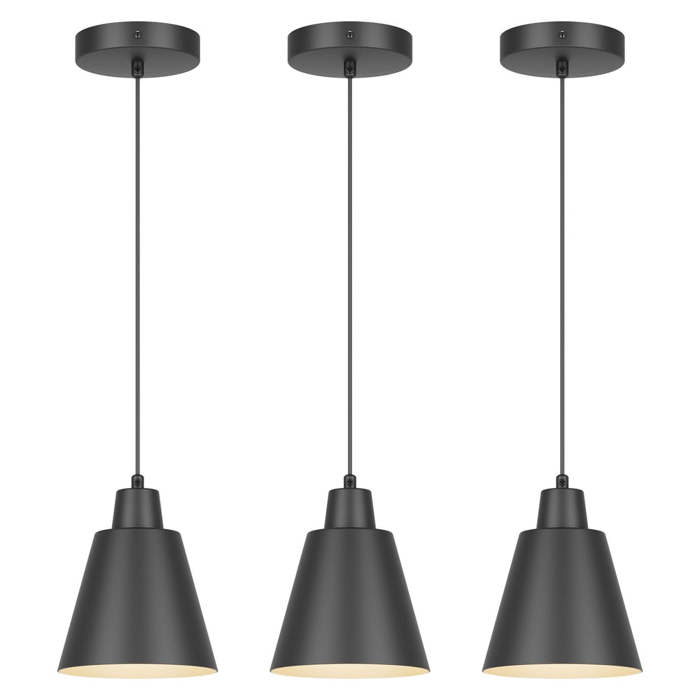 Industrial Pendant Lights 3-Pack – Adjustable Metal Ceiling Fixtures