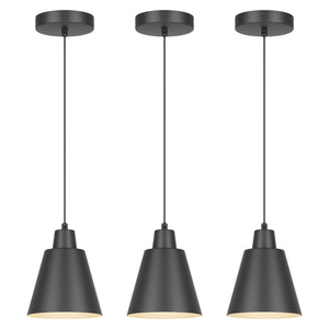 Industrial Pendant Lights 3-Pack – Adjustable Metal Ceiling Fixtures