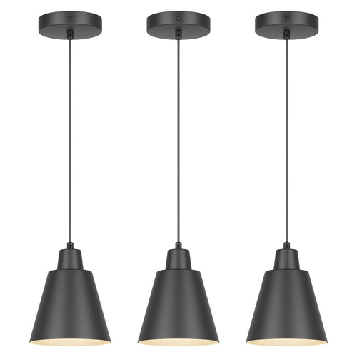 Industrial Pendant Lights 3-Pack – Adjustable Metal Ceiling Fixtures