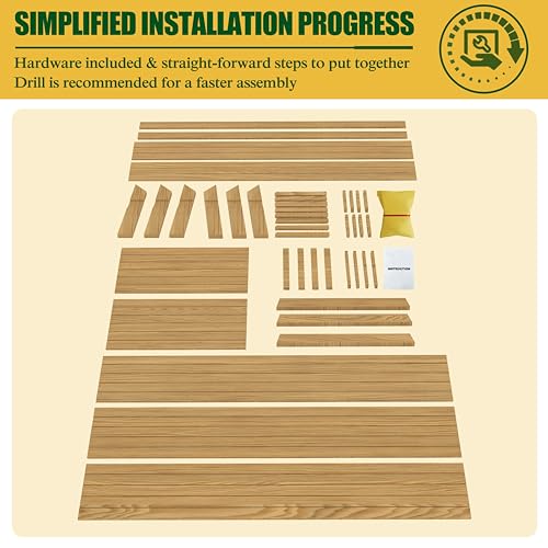 Large Elevated Cedar Raised Garden Bed with Legs & Liner