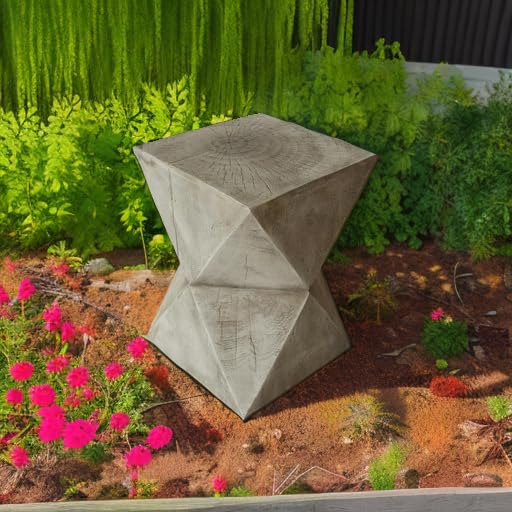 Concrete Hourglass Accent Side Table