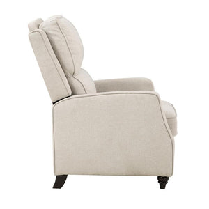 Push Back Recliner Chair – Fabric Upholstered, Solid Wood Frame