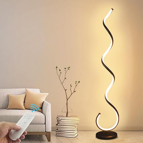 Spiral LED Floor Lamp 40W Dimmable with Remote Control