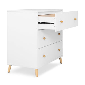 3-Drawer Dresser with Interlocking Drawers – White/Natural