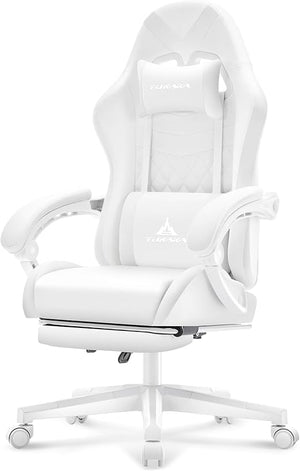 Ergonomic Gaming Chair with Footrest & Lumbar Support