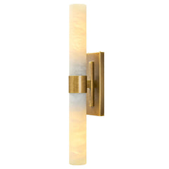 Brass Wall Sconce with Marble Shade – Bathroom Vanity Light