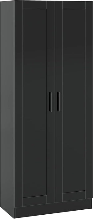 Tall Wooden Storage Cabinet with 2 Doors & Shelves