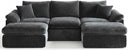 U-Shaped Modular Sectional Sofa – Deep Seat Cloud Couch