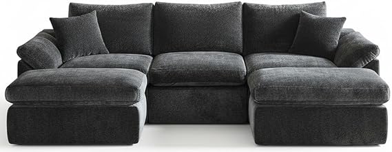 U-Shaped Modular Sectional Sofa – Deep Seat Cloud Couch