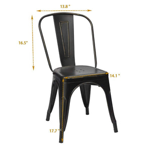 Stackable Metal Dining Chair Set of 4 – Indoor & Outdoor