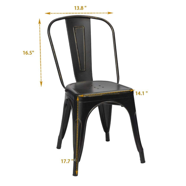 Stackable Metal Dining Chair Set of 4 – Indoor & Outdoor