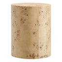 Round Burl Wood Side Table