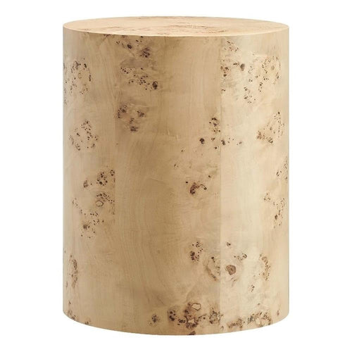 Round Burl Wood Side Table
