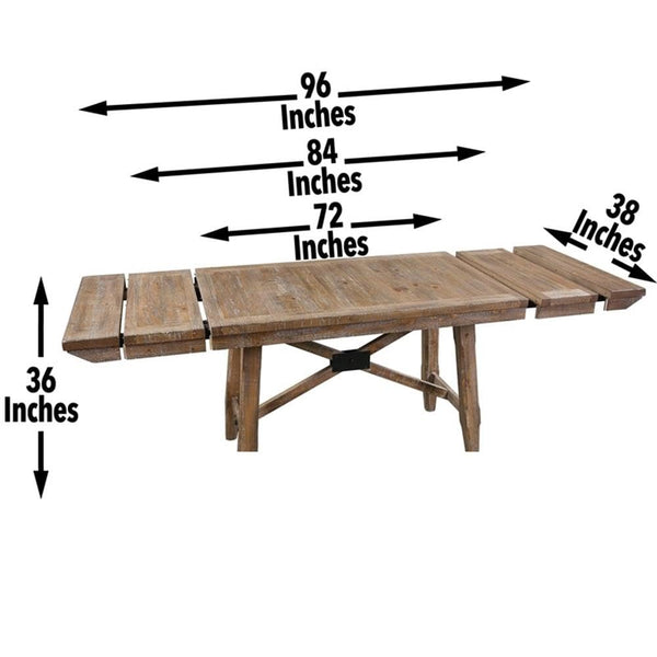 Counter Height Dining Set with Extendable Table and Rustic Chairs