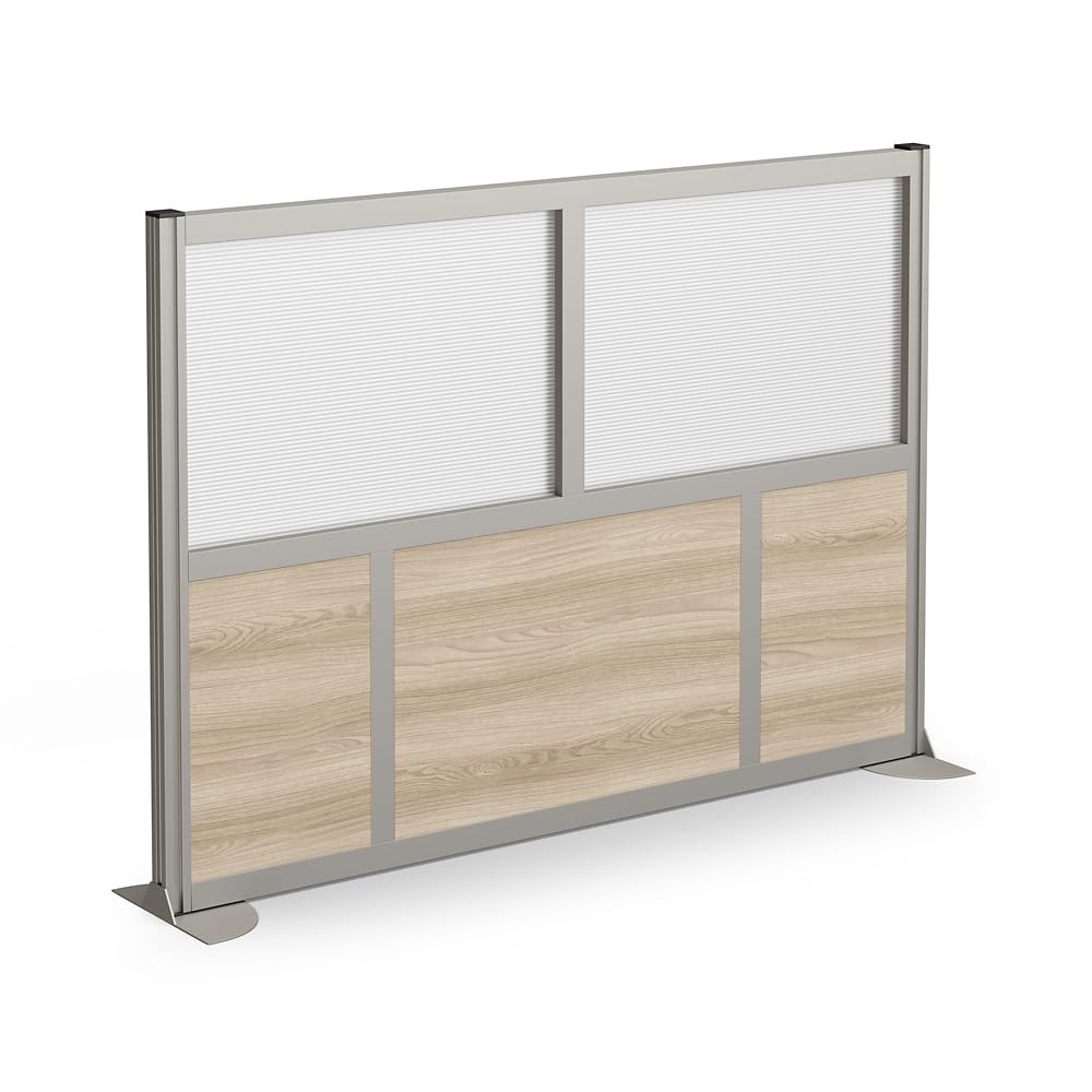 7-Panel Office Partition with Translucent Polycarbonate Inserts