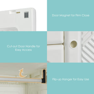Portable Closet Wardrobe with Cubby Storage & Magnet Doors
