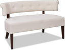 Mid-Century Modern Tufted Settee Bench with Split Back