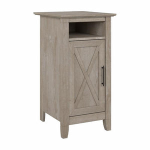 Small Storage Cabinet with Door – Washed Gray Engineered Wood